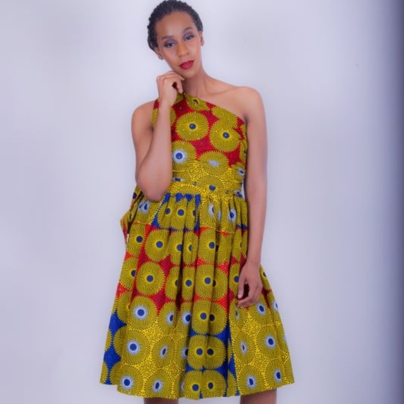 african print midi dress
